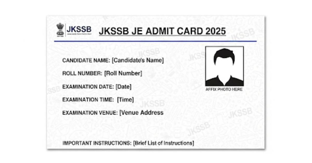 JKSSB JE Admit Card 2025